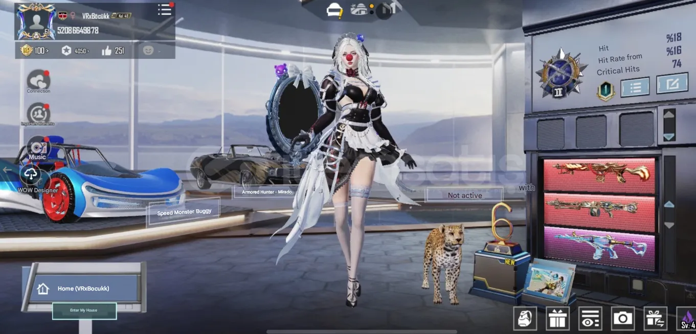 PGM575 ACE32 Kraken L4, MG3 Dragon L5, X-Suit Maid & Angel, Mythic Outfits, Leopard Pet, Unique Cars (G)